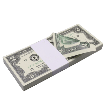 2 【200$】Dollar Bill for Sale | Prop Movie Money US 2 Dollars Full Print